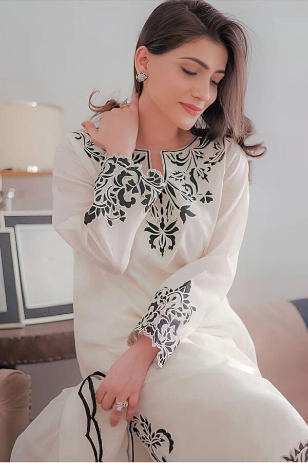 ASLING Pure Lawn Embroidered 3 Piece Suit with Diamond Print Dupatta