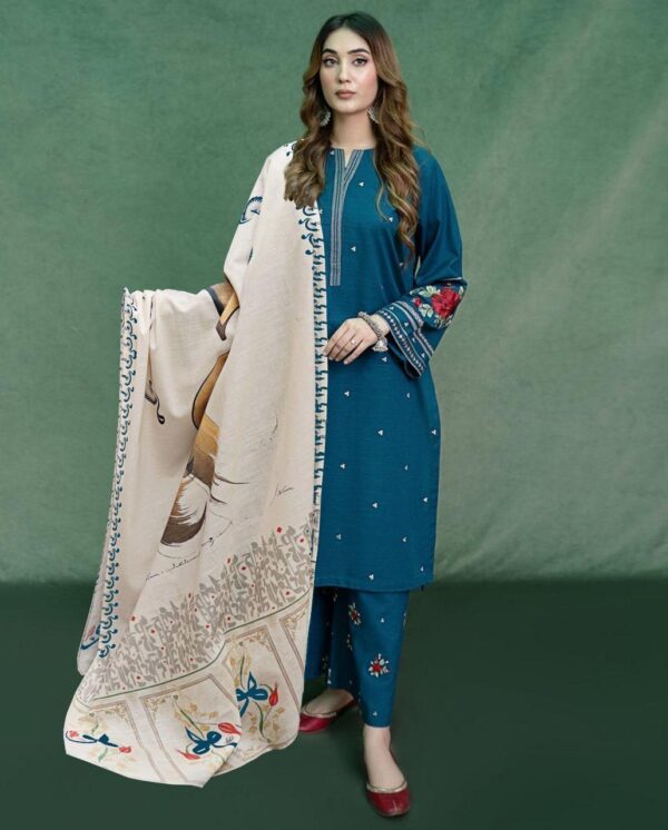 ASLING Pure Lawn Embroidered 3 Piece Suit with Diamond Print Dupatta - Image 18