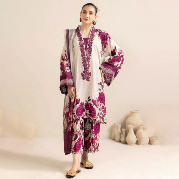 Maria B Baroque Lawn 3PC Suit