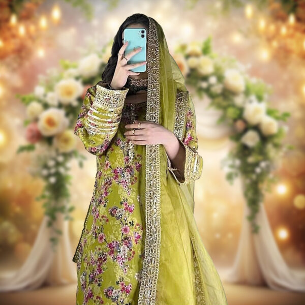 Printed Lawn Suit with Embroidered