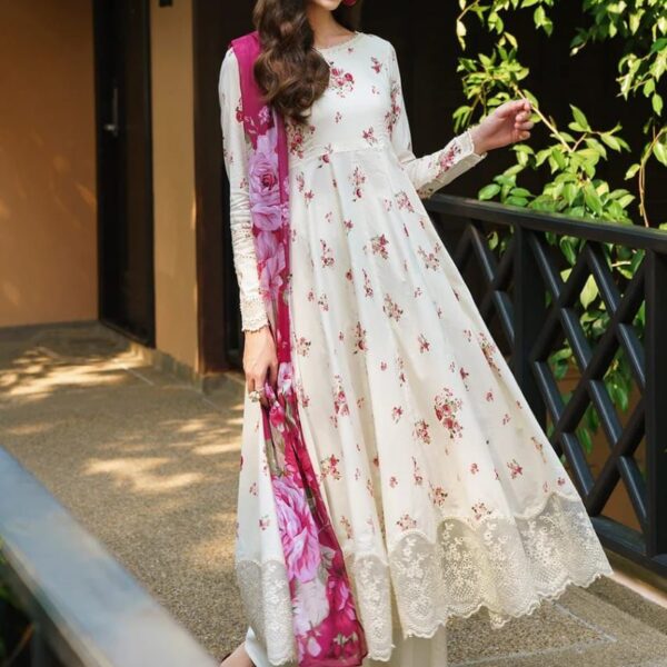 Lawn Suit with Chiffon Dupatta