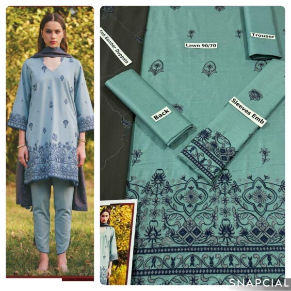 3PC Embroidered Lawn Suit