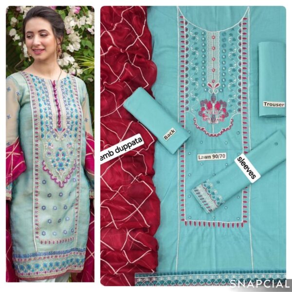 3PC Embroidered Lawn Suit