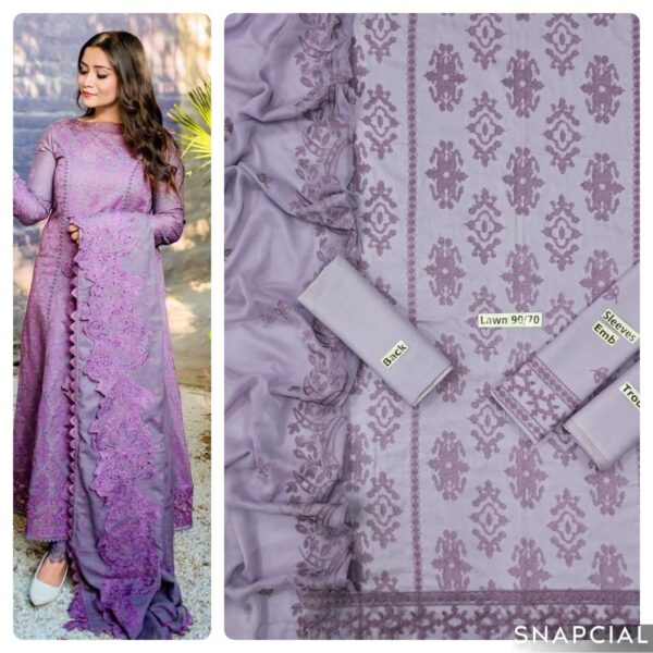 3PC Embroidered Lawn Suit