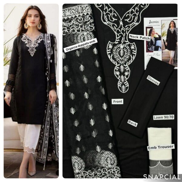 3PC Embroidered Lawn Suit