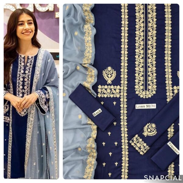3PC Embroidered Lawn Suit