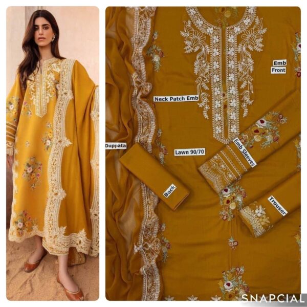 3PC Embroidered Lawn Suit
