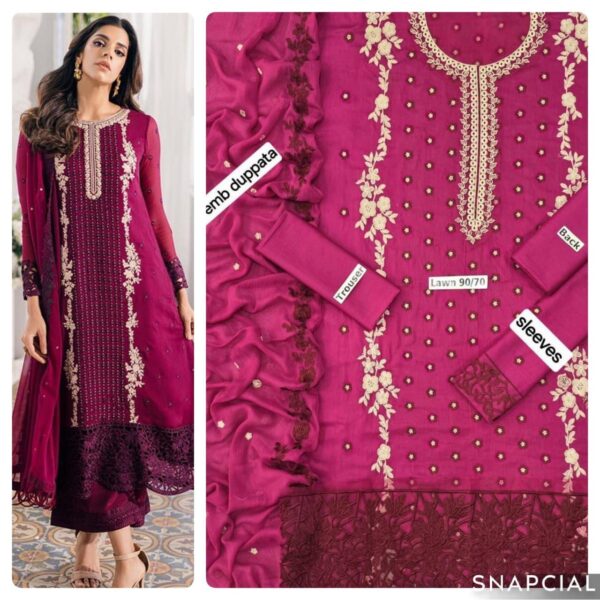 3PC Embroidered Lawn Suit