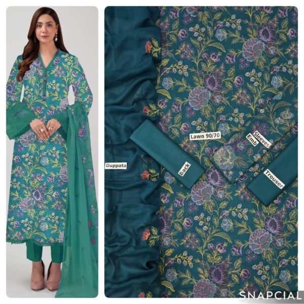 3PC Embroidered Lawn Suit