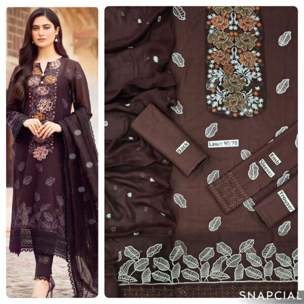 3PC Embroidered Lawn Suit