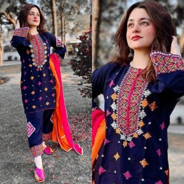 Embroidered Lawn Suit – 3PC