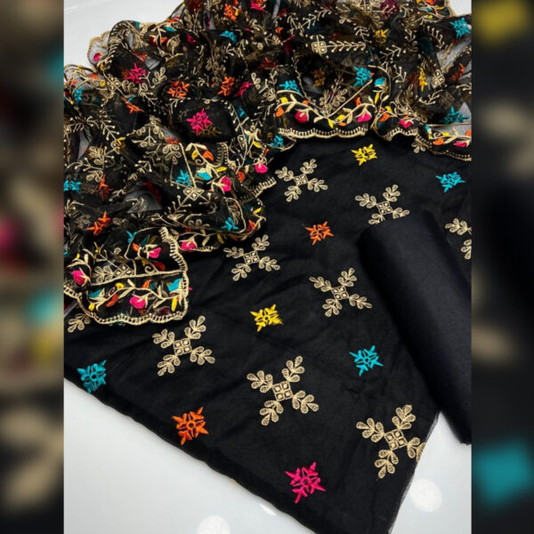 Phulkari Khaddi Net Embrdr Suit